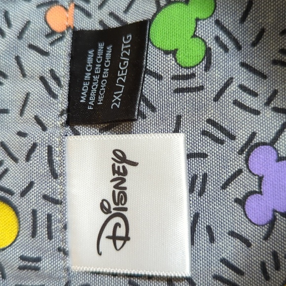 WALT DISNEY World Mickey Mouse All Over Print  Button Front Camp Shirt 90s XXL - Picture 9 of 9